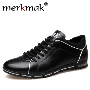 Nurse Sneakers Merkmak Men Leather Shoes Casual Autumn Fashion Shoes For Men Designer Shoes Comfortable Big Size 38- 47 Mens Shoes Soft Loafers